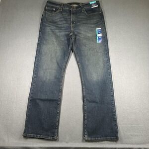 George Bootcut Jeans Mens 34x30 Blue Slim Bootcut Stretch Denim Dark Wash NWT